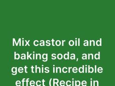Mix castor oil and baking soda, and get this incredible effect